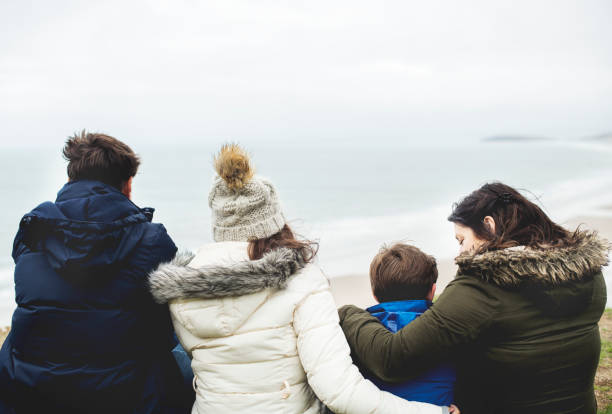 Happy family enjoying at the beach