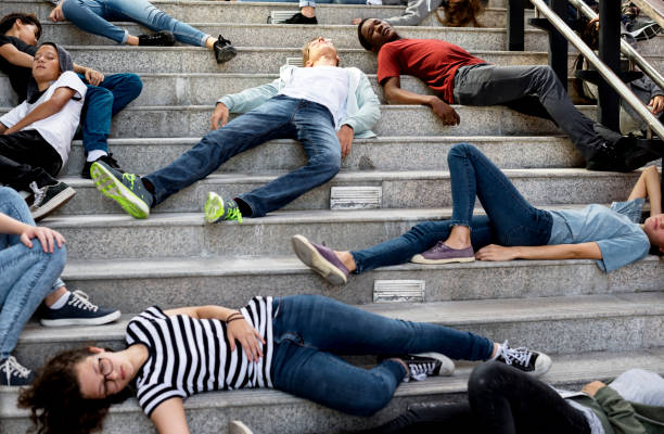 istock Teenage students protesting on the stairs 2158050804