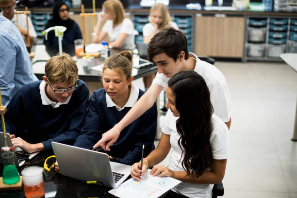 istock High school students studying in chemistry laboratory experiment class 2158051767