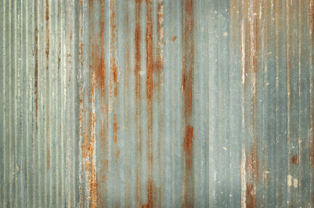 istock Old zinc wall texture background, rusty on galvanized metal panel sheeting. 2158054663