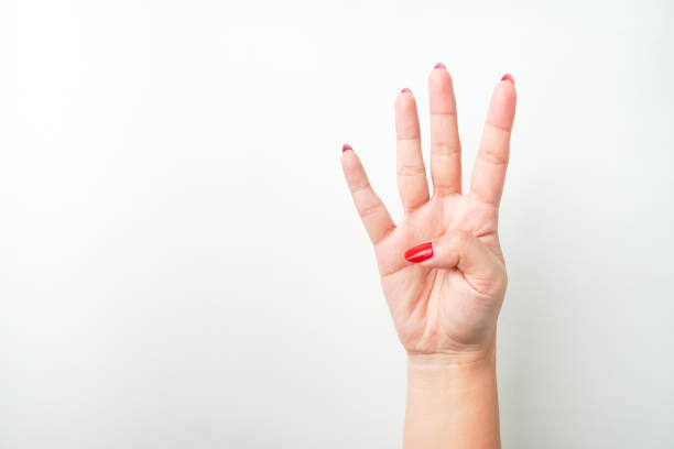 Isolated hand, number four