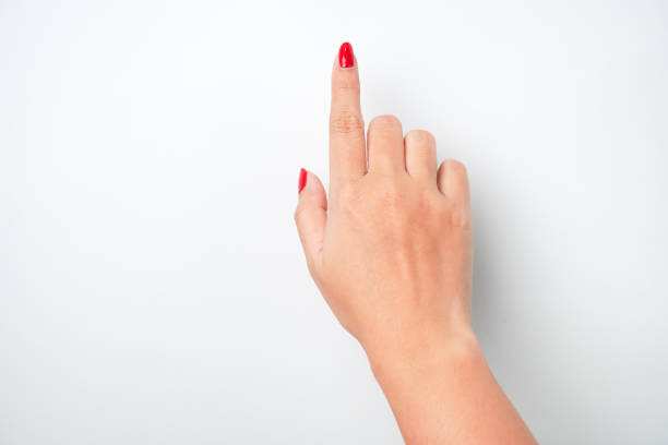 Beautiful woman's hand isolated on white.More manicure related images: