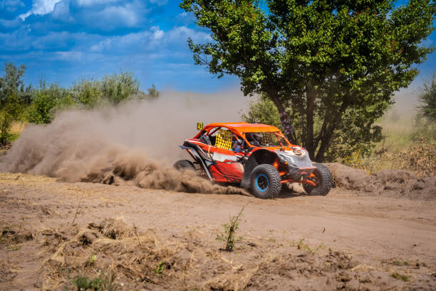 UTV buggy and 4x4 in an action. Rally, extreme, adrenalin