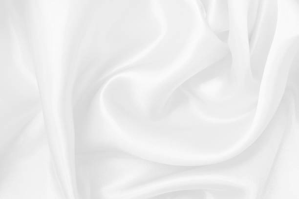 istock White fabric texture background, detail of silk or linen pattern. 2158064680