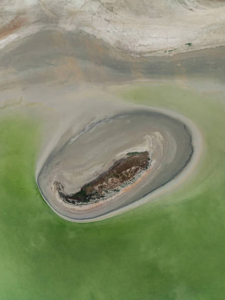 istock Island at the middle of a lake 2158070298