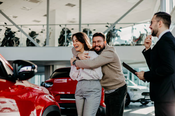 istock Harmonious celebration of a new car 2158074684