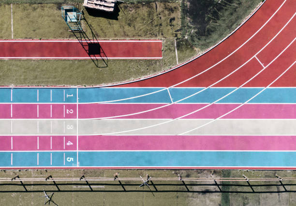 istock Running track with transgender flag colors 2158075092