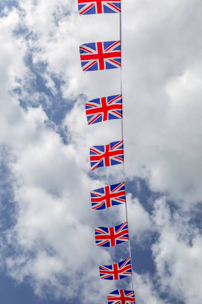 istock A low angle view of union jack bunting blowing in the wind 2158075317
