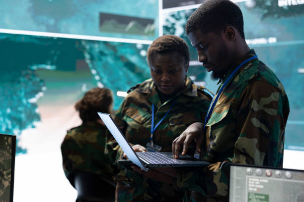 istock Team of army conscripts collecting information from military radar surveillance 2158086885