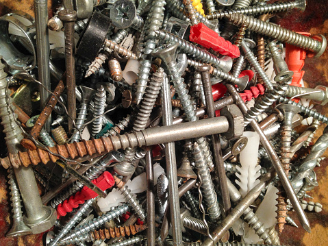 Used Nails Used Construction Nails And Mounting Hardware Stock Photo - Download ...