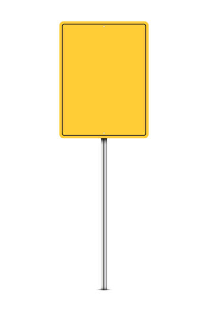 istock realistic vector mock up of yellow road sign 2158089388