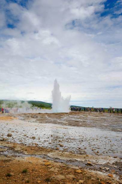 istock Visitors waiting for the geothermal hot spring to blow 2158091319