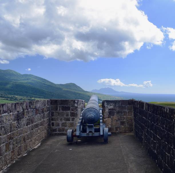 istock Cannon looking over the coastline of St Kitts 2158093804