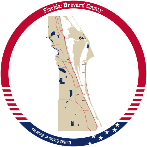 Map Of Brevard County In Florida Usa Arranged In A Circle Stock Map Of Brevard County In Florida Usa Arranged In A Circle 