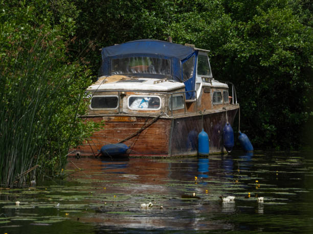istock Abandoned boat, Norfolk Broads 2158100140