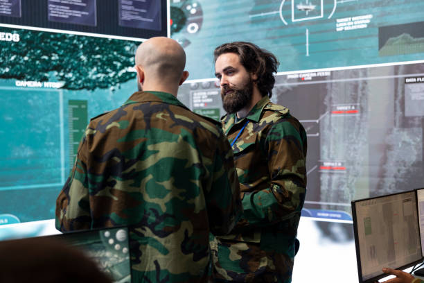 istock Reconnaissance department specialists gathering information 2158101274