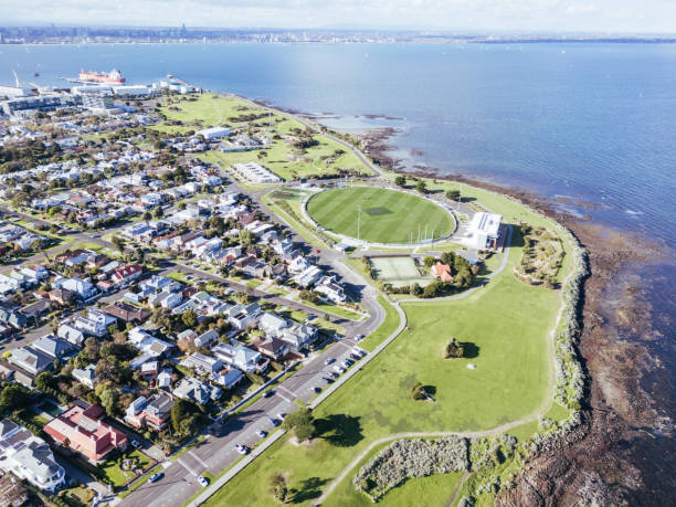 istock Aerial view over Williamstown in Australia 2158106549