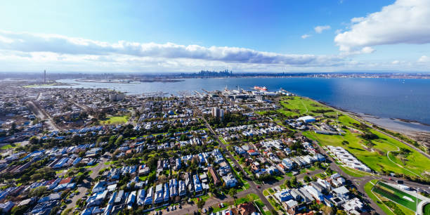istock Aerial view over Williamstown in Australia 2158106550