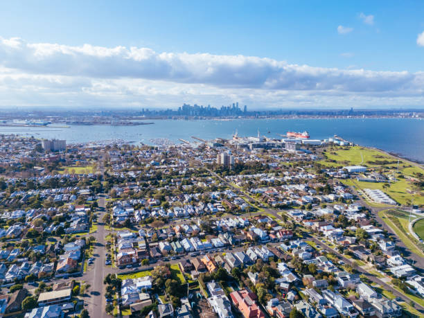 istock Aerial view over Williamstown in Australia 2158106552