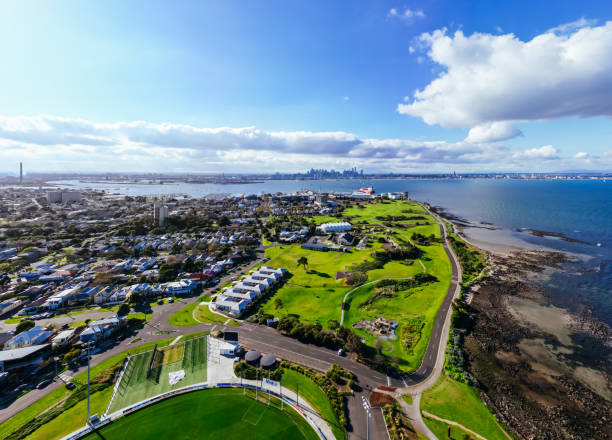 istock Aerial view over Williamstown in Australia 2158106564
