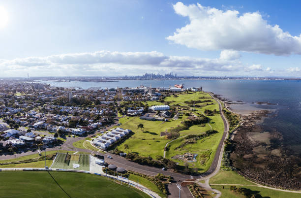 istock Aerial view over Williamstown in Australia 2158106594
