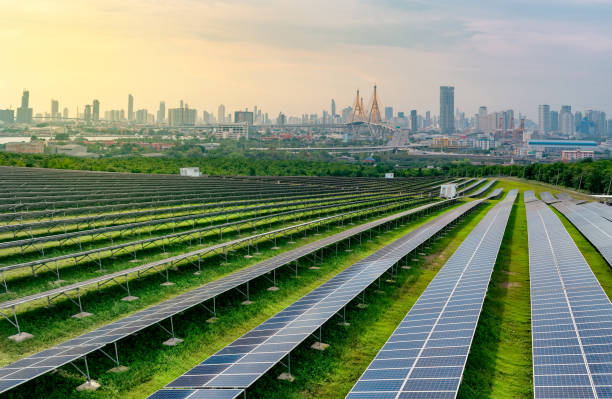 istock Sustainable city with green energy and net zero emissions. Solar power. Renewable resources. Eco-friendly urban planning and environmental conservation. Carbon neutrality. Eco-conscious infrastructure 2158107005