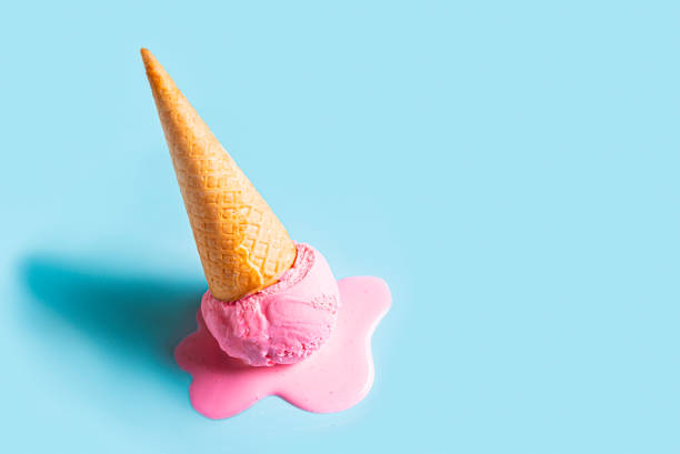 istock Pink ice cream melting and spilling 2158108047