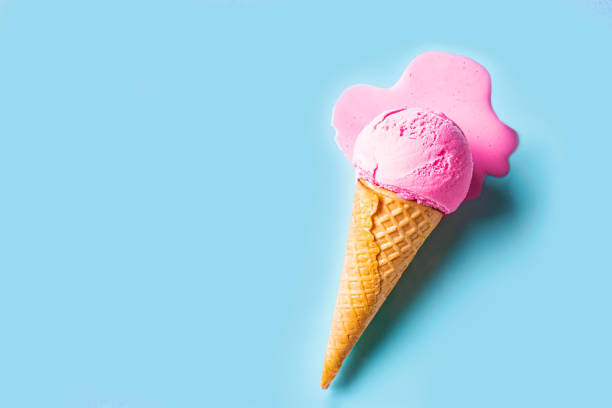 istock Pink ice cream melting and spilling 2158108253