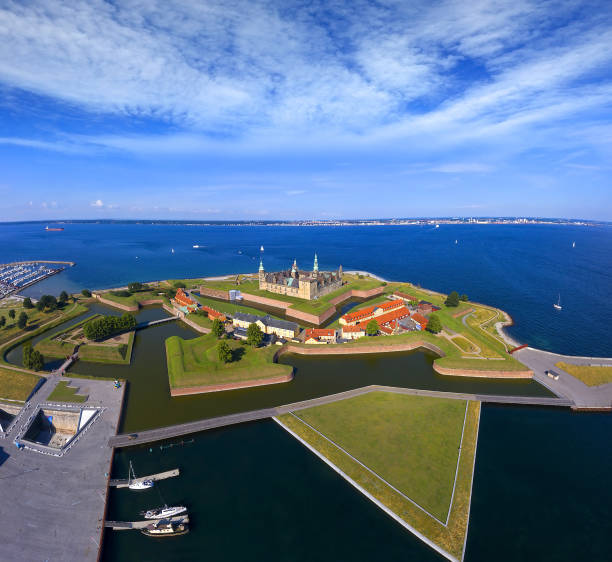Kronborg castle the Helsingor (Elsinore) town, Denmark - UNESCO World Heritage Site