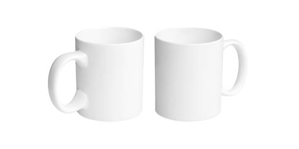 istock set of white cups for tea or coffee on isolated white background 2158109445