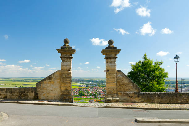 City wall of Laon, France stock photo