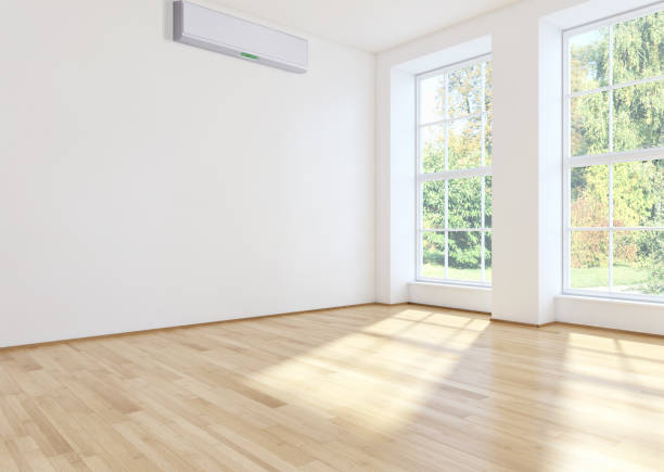 istock modern bright interiors room with air conditioning and remote control illustration 3D rendering 2158111610