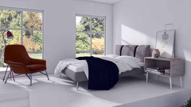 istock Large luxury modern bright interiors Living room mockup illustration 3D rendering image 2158111673