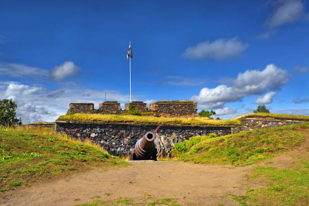 Fort Suomenlinna, Sveaborg, Helsinki, Finland - UNESCO World Heritage Site, old fortress cannon, August 12, 2011