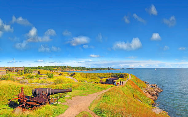 Fort Suomenlinna, Sveaborg, Helsinki, Finland - UNESCO World Heritage Site, old fortress cannon, August 12, 2011