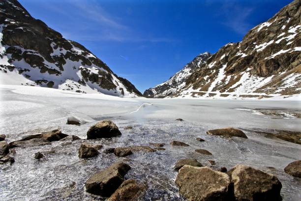 Mercantour National Park, hight mountain lac and refuge.