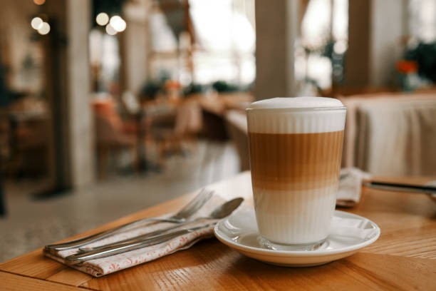 istock Cup of latte in a restaurant, good morning 2158114796