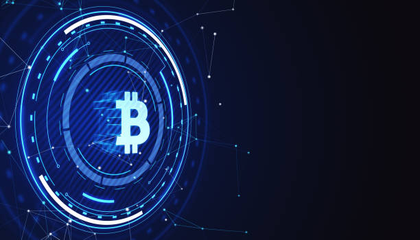 istock A Bitcoin symbol in digital style on a dark blue technological background, representing the concept of cryptocurrency. 3D Rendering 2158116693