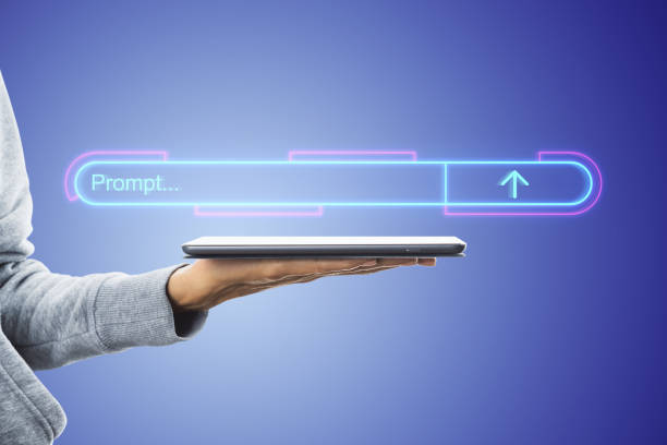 istock A hand holding a tablet with a glowing neon progress bar concept floating above it against a blue background 2158117066