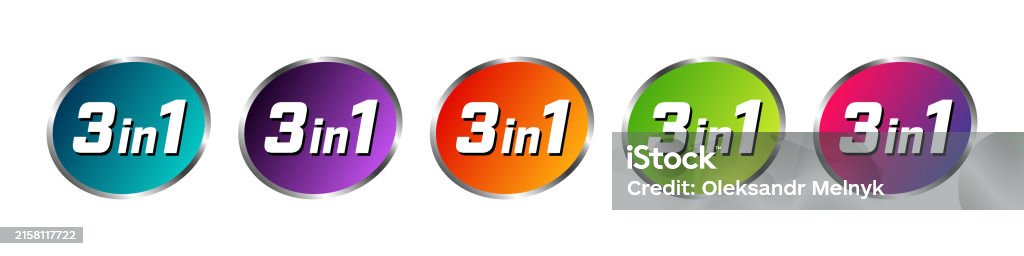 1 Signes Vector Stickers 3 In 1 Signs For Product Packaging Label Stock ...