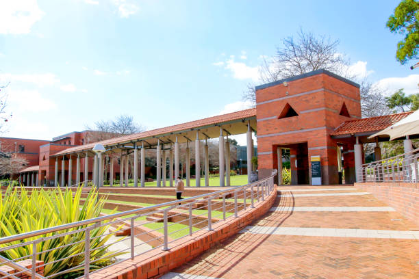 Perth, Australia - August 27 2021: The Forum and Walkway at Curtin University Bentley Campus, Western Australia