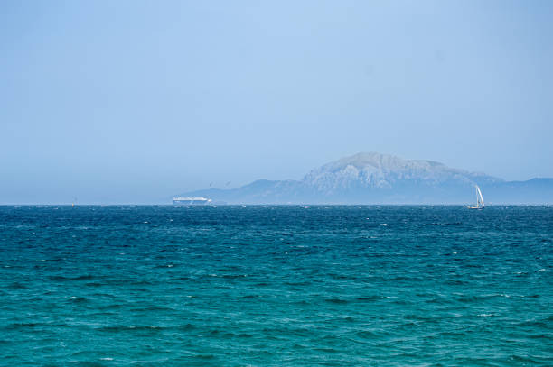 panorama view of the blue sea and coast of Favignana, Egadi Islands, Siciliy, Italy