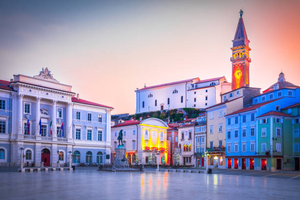 istock Piran, Slovenia - Tartini Square morning lights 2158125377