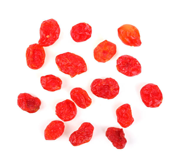 istock Sun-Dried Tomato , Cherry Tomato isolated on white background top view 2158127022