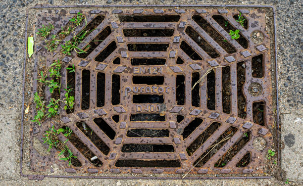 istock There is a sewage cover lying on the street 2158128158