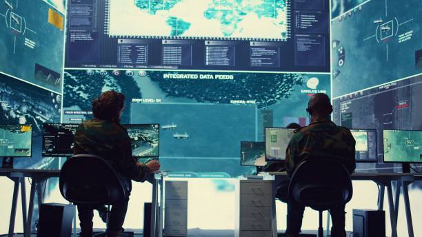 istock Privates team operates on radar systems to detect and track enemy aircraft 2158128398