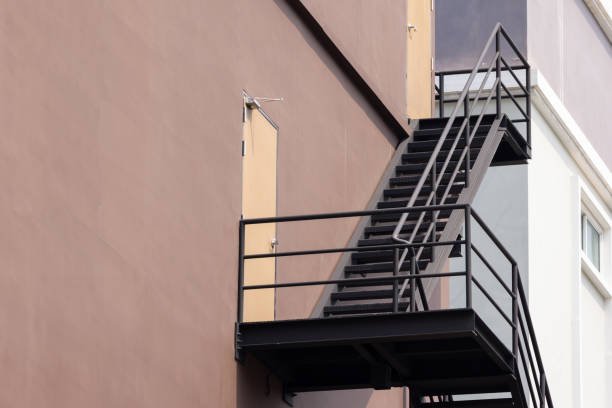 istock A fire escape is on the side of a building 2158128673