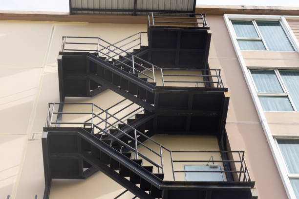 Blue stairs in old industry area