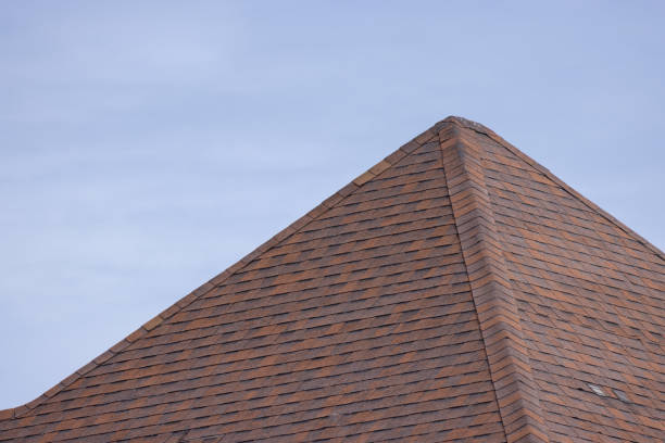 istock A roof with a brown shingle covering it 2158128876