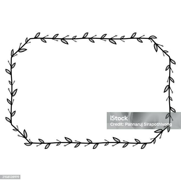 Emerald Rectangle Shape Leaf Frame Leaf Vector Floral Border Picture ...